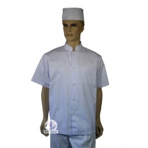 A104中山領單排扣短袖廚師服 2L