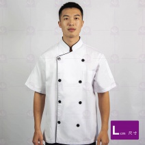 A111中山領雙排扣滾單黑邊-短袖 L