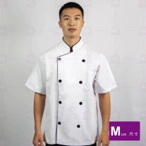 A111中山領雙排扣滾單黑邊-短袖 M