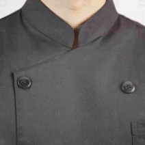 A127黑色中山雙排廚師服-短袖 XL