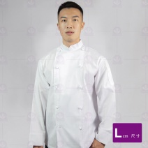 A151 中山雙排扣白布釦-長袖  L