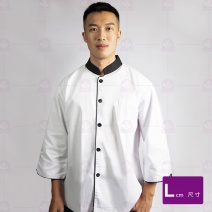 A153 中山單排黑領滾單黑邊-七分袖  L