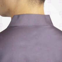 A160鐵灰中山領單排扣短袖廚師服  L