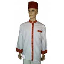 【訂製品】中山單排長袖((領.袖.口袋.門襟配暗紅雲朵)