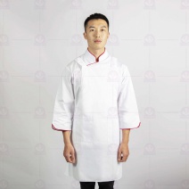 A604大日式雙袋圍裙-白(有裡布) 79cm