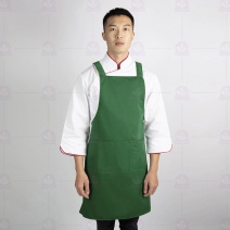 A604-6大日式雙袋圍裙-綠(有裡布) 79cm