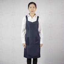 AB001-4 櫻花雙袋圍裙(防潑水內裡)-藍 80cm