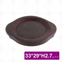  大圓竹節牛排盤-木板 33x29xH2.7cm(無鐵板