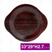  大圓竹節牛排盤-木板 33x29xH2.7cm(無鐵板