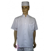 A002塔紗中山領單排扣短袖廚師服 3L