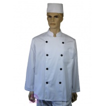 A109中山雙排黑扣長袖廚師服  S