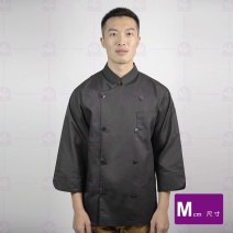 A129黑色中山雙排黑扣-7分袖 M