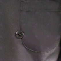 A129黑色中山雙排黑扣-7分袖 XL