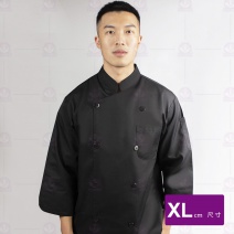 A129黑色中山雙排黑扣-7分袖 XL