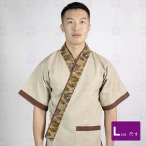 A251日式廚師服-卡其配龍門襟  L