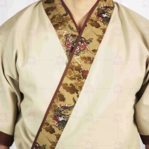A251日式廚師服-卡其配龍門襟  L