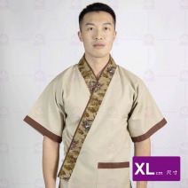 A251日式廚師服-卡其配龍門襟 XL