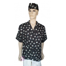 A284日本服黑底日式圖騰 3L
