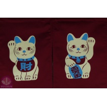 A330-1小招財貓暗紅門簾(2片/組)單片30*45CM