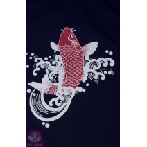 A334-5雙色海鮮藍門簾 鯉魚(單片式)