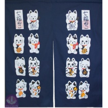 A374 大七小福招財貓門簾(2片/組)