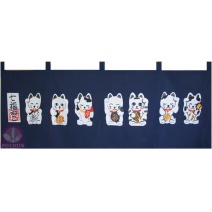 A374-1 小七小福招財貓門簾(4片/組)單片45*30cm