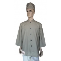 A166卡其色中山單排扣短袖  XL