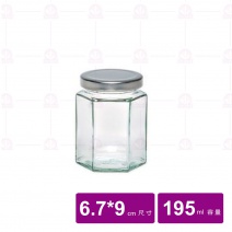 RP-29 六角玻璃瓶(附蓋)-195ml (56入/箱)