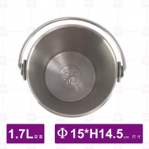 304小提桶(不鏽鋼色)-1.7L