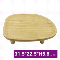 【菊川本味】N86 竹壽司台(凹面鵝卵形)-31.5x22.5xH5.