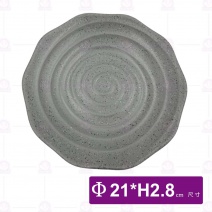 【HS】JA219 陶面梅花盤(中)(沙礫)(12入/盒)