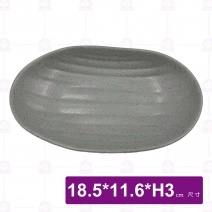 【HS】JA262 7.5吋陶面橢圓盤(沙礫)(24入/盒)
