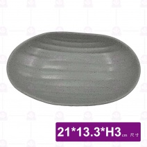 【HS】JA263 8.5吋陶面橢圓盤(沙礫)(20入/盒)