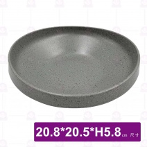 【HS】JA557 8吋陶面橢圓深缽(沙礫)(6入/盒)