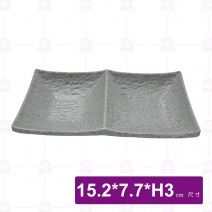 【HS】JA6020 陶面雙格沾醬碟(沙礫)(24入/盒)