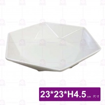 【HS】SK022  六角深缽盤 9吋(白)(12入/盒)-23xH4.5cm