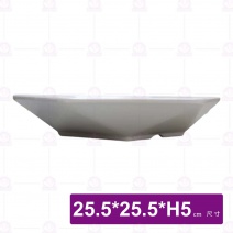 【HS】SK023  六角盤(白)(12入/盒)-25.5xH5cm