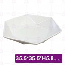 【HS】SK025 六角盤(白)(6入/盒)-35.5xH5.8cm