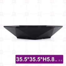 【HS】SK025 六角盤  黑(6入/盒)-35.5xH5.8cm