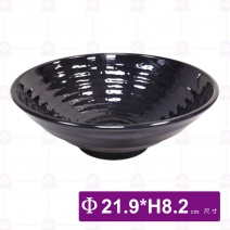 M3077 拉麵碗(黑)(12入/盒)-Φ21.9xH8.2cm