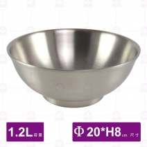304 不鏽鋼文武財碗-1.2L