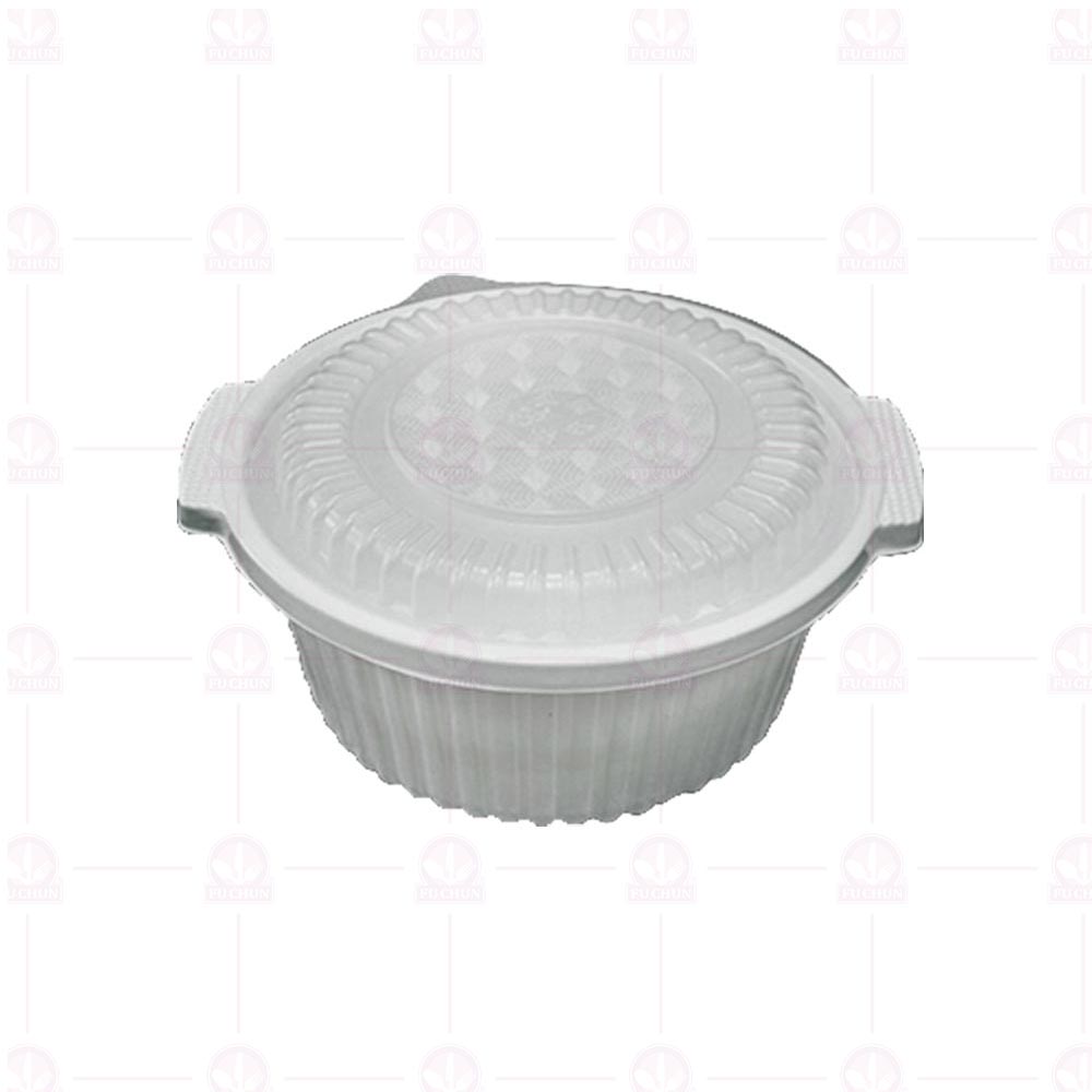 0508AB白色燉盅(底+蓋100入/箱)Φ25.8xH13cm